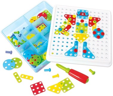 Mosaic Art Shape Screw Construction (180 pieces & 12 Activity Sheets)