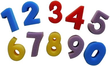Sponge Painting Numbers 6cm (Pack 10)