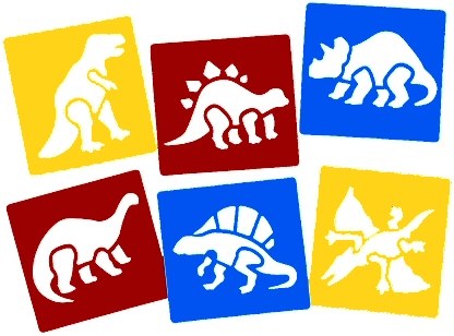 Washable Stencils Dinosaurs 14.5cm x 15.5cm (Pack 6)