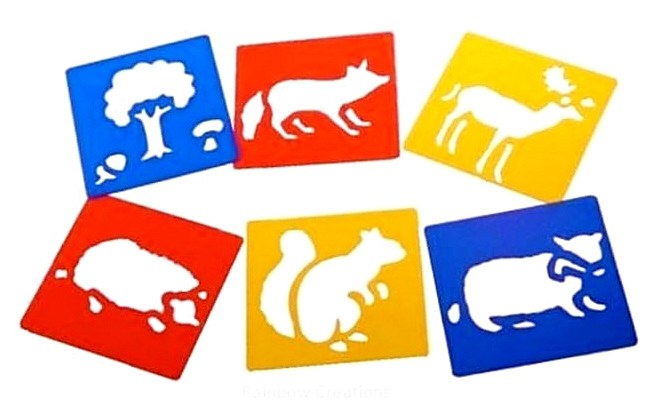 Washable Stencils Woodland 14.5cm x 15.5cm (Pack 6)