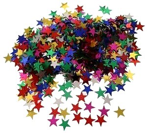 Star Sequins 5mm Assorted Colours 50g Tub