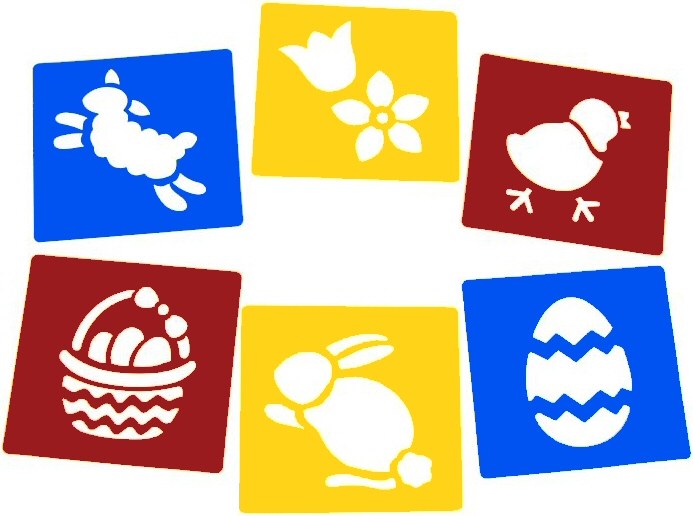 Washable Stencils Easter 14cm x 15cm (Pack 6)