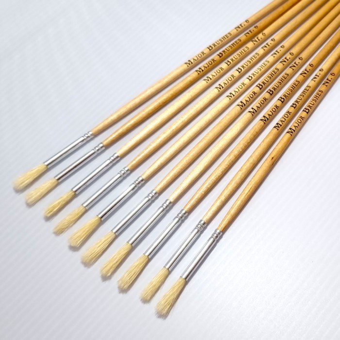 Hog Hair No. 6 LONG Handle Brushes (Pack 10)