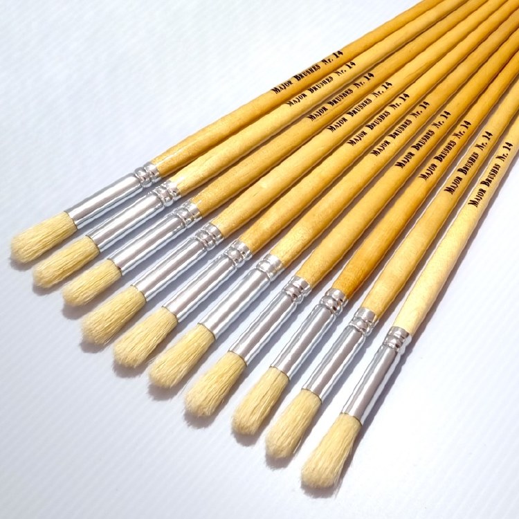 Hog Hair No. 14 LONG Handle Brushes (Pack 10)