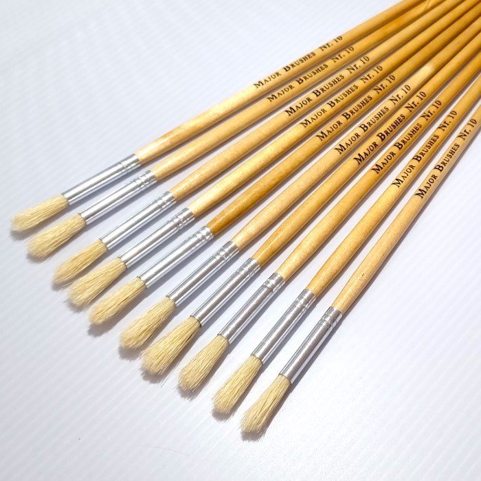 Hog Hair No. 10 LONG Handle Brushes (Pack 10)