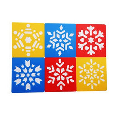 Washable Stencils Snowflakes 14.5cm x 15.5cm (Pack 6)