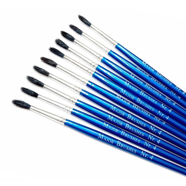Squirrel Hair No.4 Short Handle Brushes (Pack 10)