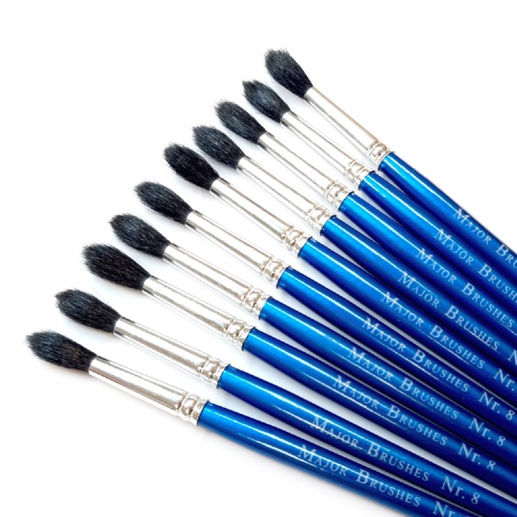 Squirrel Hair No.8 Short Handle Brushes (Pack 10)