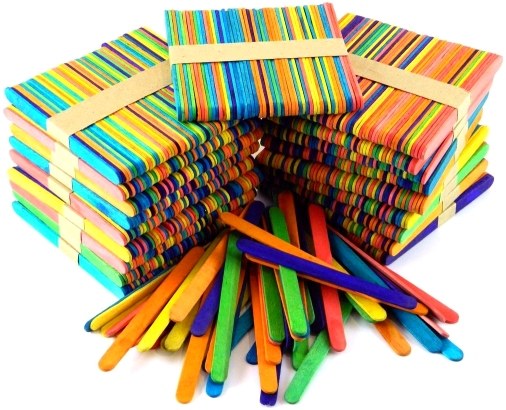 Standard Coloured Ice Pop Sticks 10 x 115mm (Pack 1000)