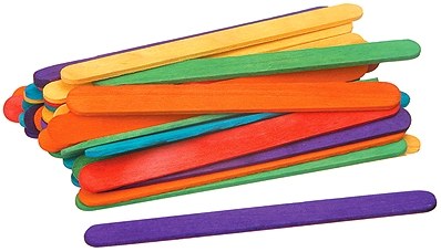 Standard Coloured Ice Pop Sticks 10 x 115mm (Pack 100)