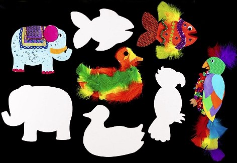 Large Collage Shapes Animals (Pack 24)