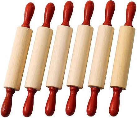 Mini Wooden Rolling Pin 6" L x 2" D (Pack 6)
