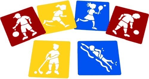 Washable Stencils Sports 14cm x 15cm (Pack 6)