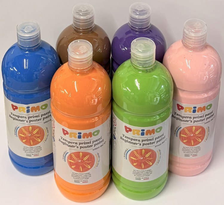 Poster Paint Assorted Colours - Set 2 - 1000ml (Box 6)