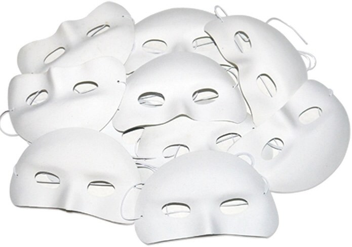 Flocked Carnival Masks (Pack12)