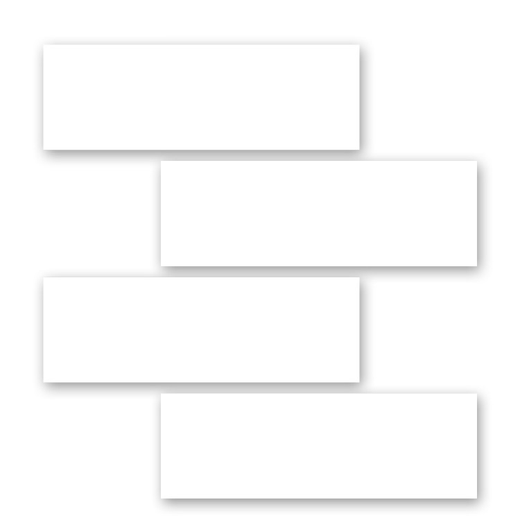 White Flash Cards 12" x 4" (50 cards)
