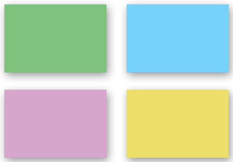 Assorted Coloured Flash Cards 6" x 4" (50 cards)