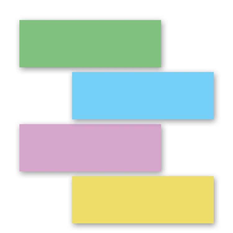 Assorted Coloured Flash Cards 12" x 4" (50 cards)