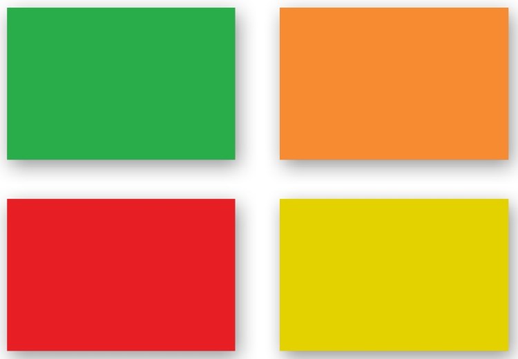 Fluorescent Flash Cards 6" x 4" (50 cards)