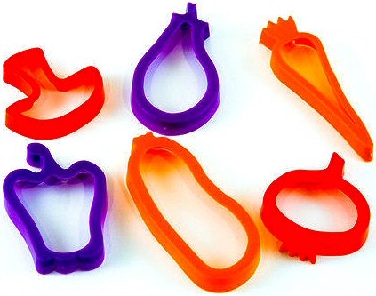 Vegetable Clay & Dough Cutters (Pack 6)