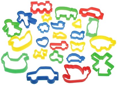 Fun Clay & Dough Cutters Assorted Sizes & Colours (Tub 24)