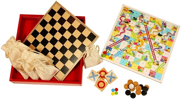 Wooden Games Compendium (4 Games in 1)