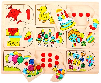Inset Puzzle Number and Picture Matching (2 piece)