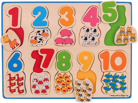 Inset Puzzle 1-10 Number & Colour Matching (2 piece)