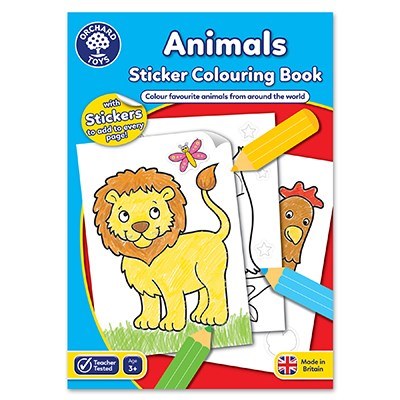Animals Colouring Book & Stickers (3+ years)
