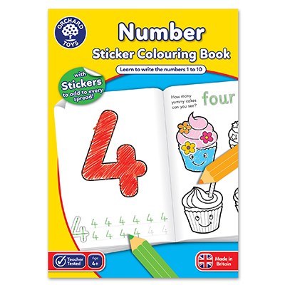 Number Colouring Book & Stickers (4+ years)