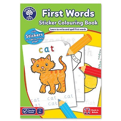 First Words Colouring Book & Stickers (4+ years)