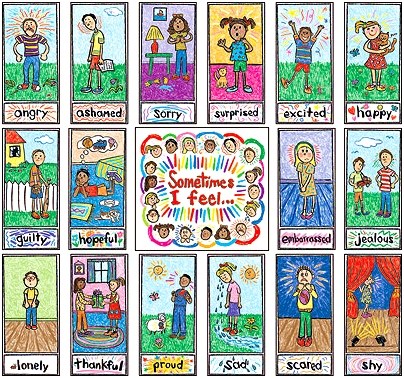Kid-Drawn Emotions Bulletin Board