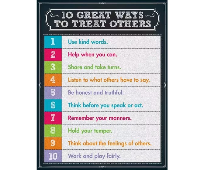 10 Great Ways To Treat Others Chart