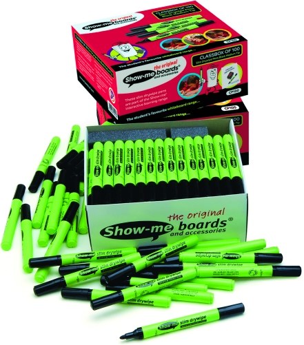 Show-me Pupils Whiteboard Pens MEDIUM Tip Black (Box 100)
