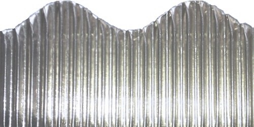 Metallic Silver Corrugated Border 5.7cm x 15m