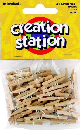 Mini Clothes Pegs Natural (Pack 50)