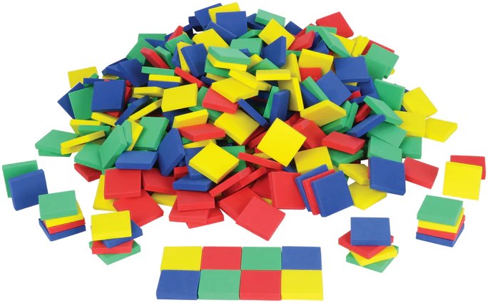 Foam Squares Assorted Colours 25mm(Pack 100)