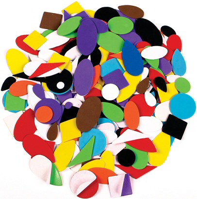 Adhesive Foam Shapes Assorted Colours (Bag 400)