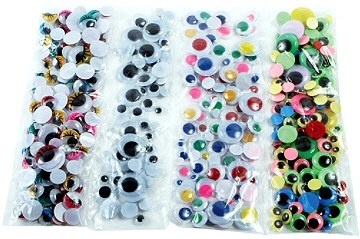 Wiggly Eyes Assorted Styles, Sizes & Colours (Pack 500)