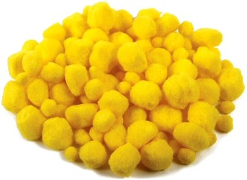Yellow Pom Poms 15-40mm (Pack 100)