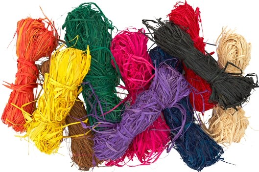 Raffia Assorted Colours 50g (Pack 10)
