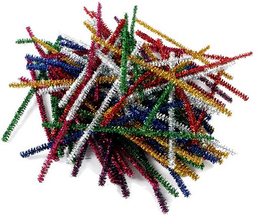 Tinsel Pipe Cleaners 6" Assorted Colours (Pack 100)
