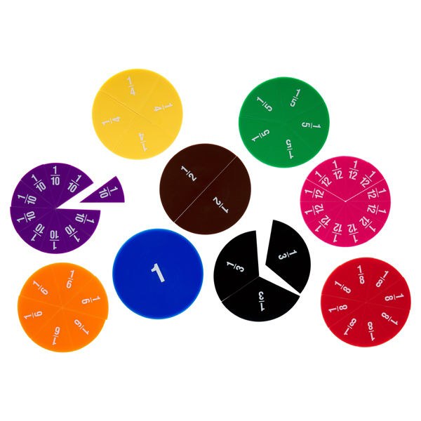 Pupils Printed Fraction Circle Set 8.5cm (51 Pieces)
