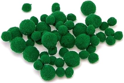 Green Pom Poms 25mm & 40mm (Pack 30)