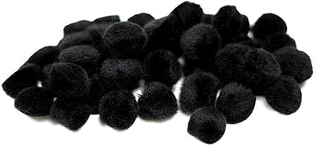 Black Pom Poms 25mm & 40mm (Pack 30)