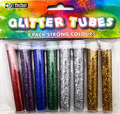 Glitter Tubes Strong Assorted Colours (Pack 8)