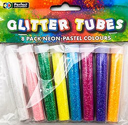 Glitter Tubes Pastel Assorted Colours (Pack 8)
