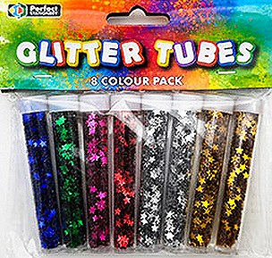 Star Sequin Tubes 2mm Assorted Colours (Pack 8)