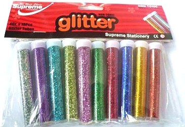 Glitter Tubes Strong Assorted Colours (Pack 10)