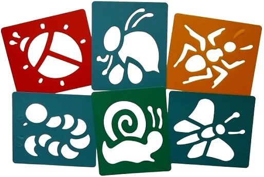 Washable Stencils Creepy Crawlies 12cm x 14cm (Pack 6)